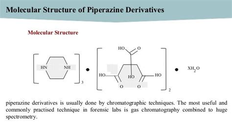 Molecular structure of piperazine derivatives