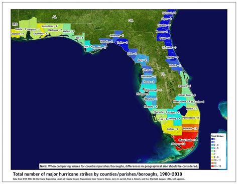 Tropical Cyclone Climatology - Florida Hurricane Damage Map - Printable ...