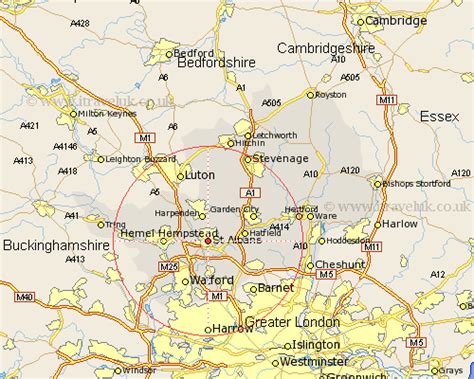 St. Albans Map - Street and Road Maps of Hertfordshire England UK