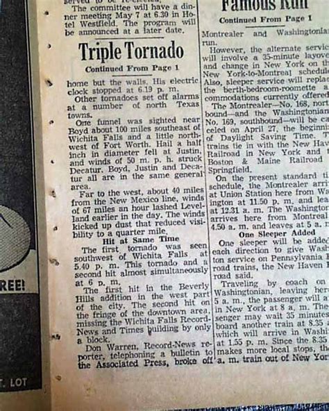 1958 Wichita Falls, Texas tornado with photo... - RareNewspapers.com