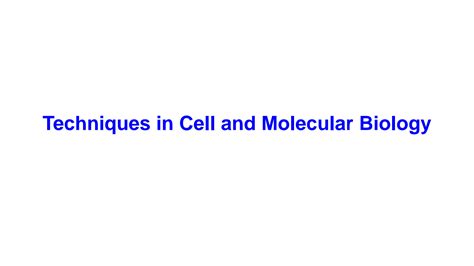 SOLUTION: Lecture 15 techniques in cell and molecular biology - Studypool