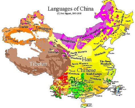 TITUS Didactica: Languages of China: Map frame