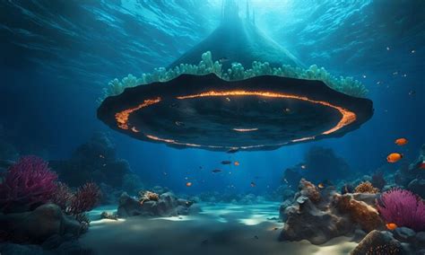 Premium AI Image | Underwater Volcanoes in the Ocean Floor