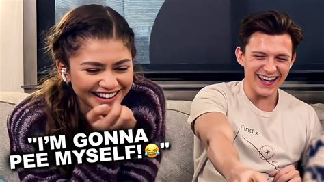 10 Times Tom Holland And Zendaya Just Couldn't Stop Laughing - YouTube