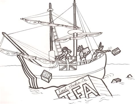 Boston Tea Party Coloring Pages