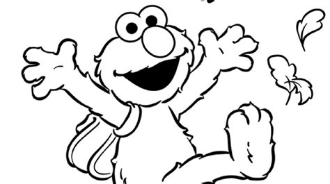 Elmo Playing in the Leaves Coloring Page |… | PBS KIDS for Parents