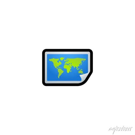 World map vector icon. earth isolated emoji, emoticon illustration wall ...