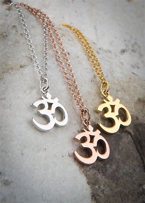 Silver Om Necklace Om Symbol Yoga Necklace Gold Om - Etsy | Om necklace ...