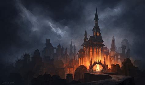 HD wallpaper: Castles, Artistic, Cloud, Dark, Fantasy, Fire, Gothic ...