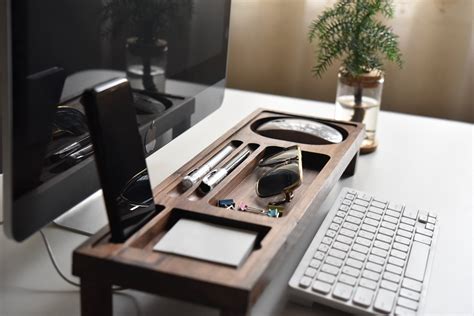 Black Walnut Wood Desk Organizer Office Desk Accessories | Etsy