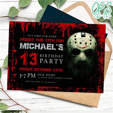 Friday 13th birthday Invitation Template to Print at Home DIY ...