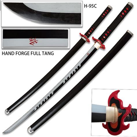 Demon Slayer Tanjiro Kamado Nichrin Blade Flame Handmade Katana Sword ...