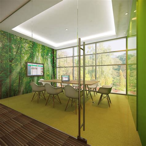 Forest Meeting Room with Green Interior Design