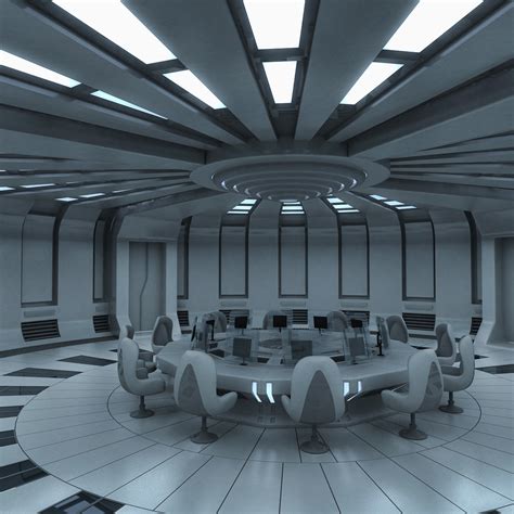 3d futuristic interior model