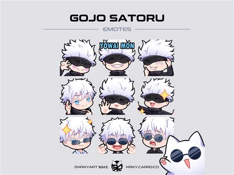 Gojo Satoru Emotes twitch/discord/youtube Pack Jujutsu Kaisen - Etsy