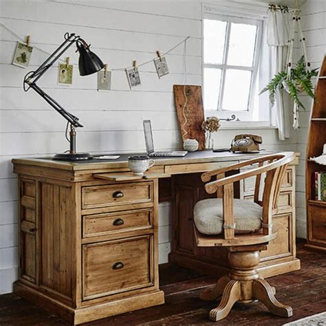 Settlers Office 6 Drawer Desk - Sundried Wheat | Urbano Interiors