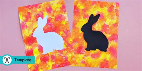 Rabbit Silhouette Printing Art | Year of the Rabbit Crafts