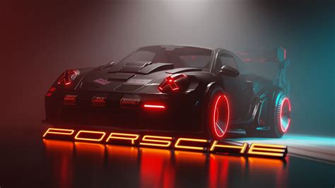 Cyberpunk styled Porsche 911 GT 3 3D model | CGTrader