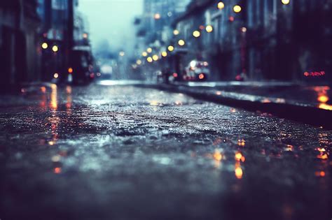 Rainy City Street Wallpaper