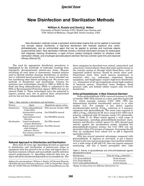 (PDF) New Disinfection and Sterilization Methods