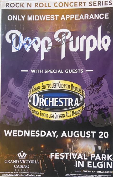 Deep Purple with Orchestra Former ELO Members Poster- 8/20 (Signed ...