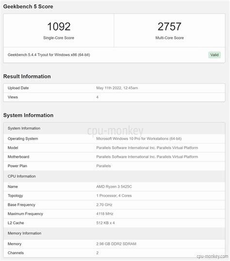 AMD Ryzen 3 5425C Benchmark, Test and specs