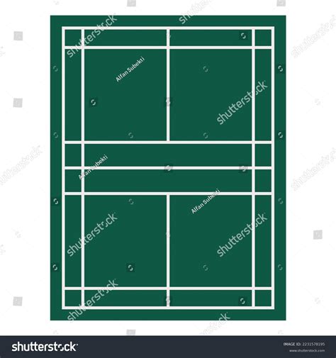 Badminton Court Flat Design On White Stock Vector (Royalty Free ...