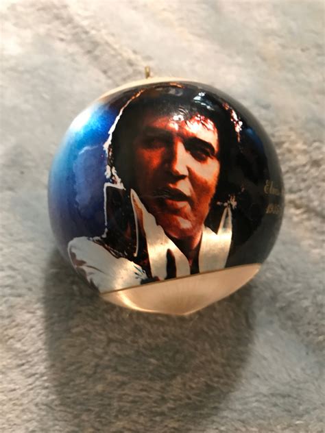 Vintage Elvis Christmas Ornament. Silk Wrapped Elvis Presley Ball ...