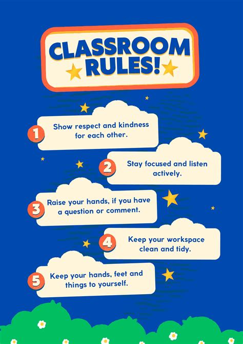 Free Classroom Rules Posters Kindergarten Classroom Rules – Themeloader