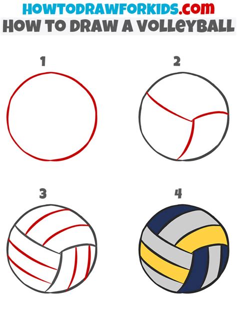 How to Draw a Volleyball - Easy Drawing Tutorial For Kids