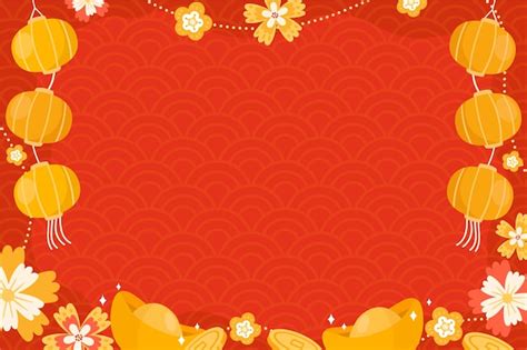 Free Vector | Flat chinese new year background