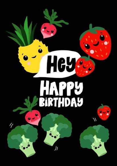 Hey bear baby sensory dancing fruit birthday card | thortful