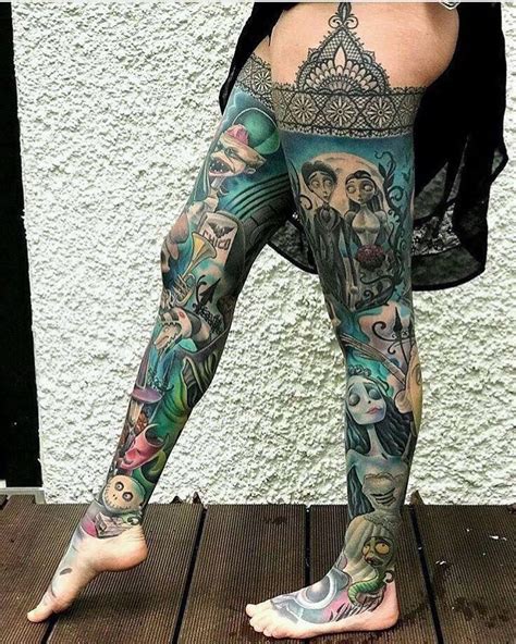 ᴛʜᴇ ʜᴏʀʀᴏʀ ɢᴀʟʟᴇʀʏ on Instagram: “Tim Burton leg sleeve { by @julian ...