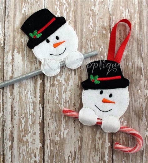 Snowman Candy Cane Holder Ornament and Pencil Holder - Etsy