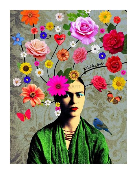 Floral Printing Frida Kahlo Art Posters Canvas Painting Flower Wall Pi ...