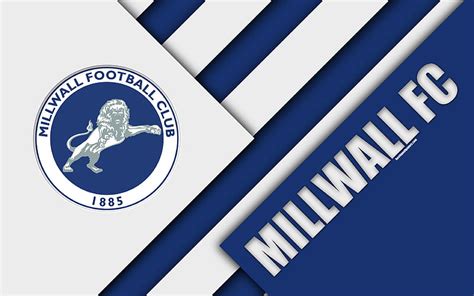 4K free download | Millwall FC, logo blue white abstraction, material ...