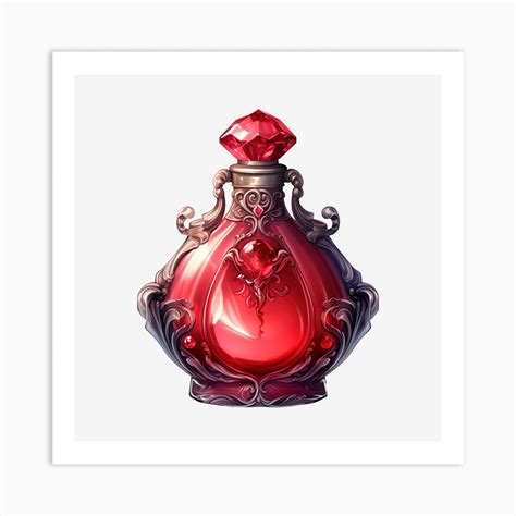 Red Perfume Bottle 7 Art Print by Fomo Creative - Fy