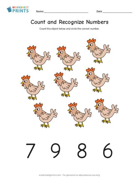 Counting to Nine - Printable Count Numbers Worksheet