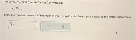 Solved This is the chemical formula for iron(II) hydroxide: | Chegg.com