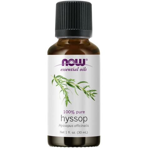 NOW FOODS 100% Pure Hyssop Oil 1 oz (30 ml) Hyssopus Officinalis Made ...