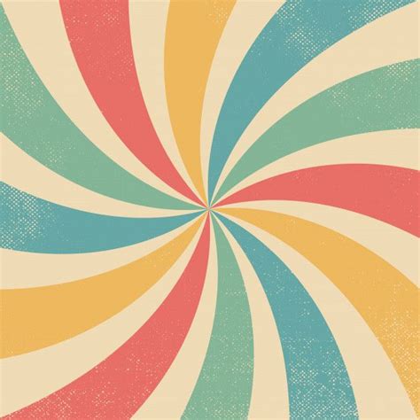 Colourful Wavy Retro Burst Vintage Background