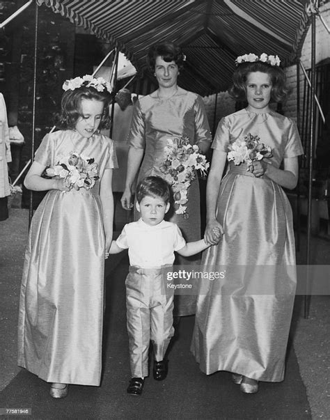 Three year-old David Armstrong-Jones, Viscount Linley and bridesmaids ...