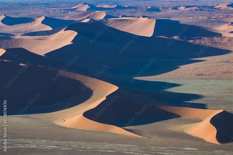 Namibia, aerial view of the Namib desert, sunrise, in rain season Stock ...