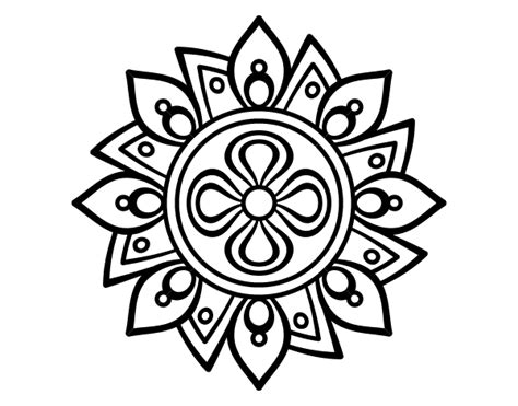 Dibujo de Mandala flor sencilla para Colorear | Dibujos con mandalas ...