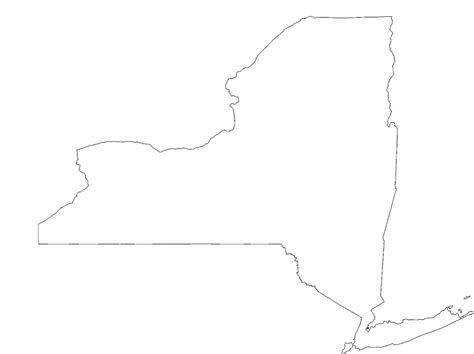 New York State Outline Map Free Download