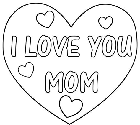 I Love Mom Coloring Pages