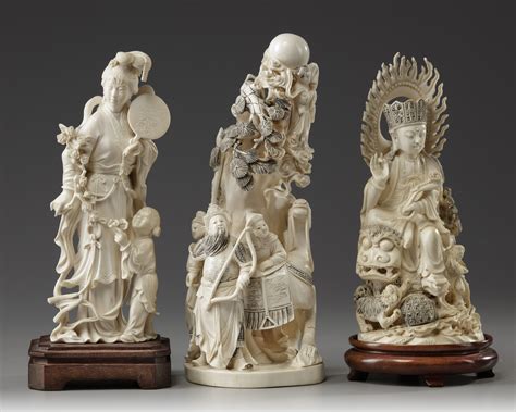 Three Chinese ivory carvings | OAA