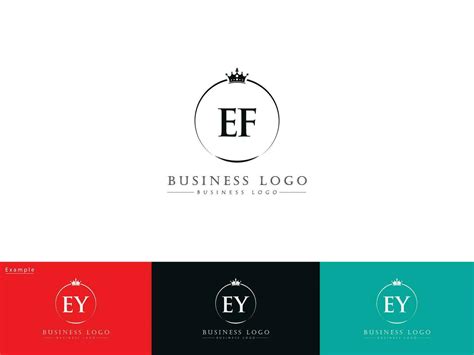 Minimalist Ef Crown Logo, Unique EF Colorful Circle Logo For Shop ...