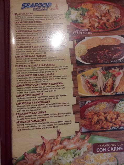 Menu at Fuego Mexican Grill restaurant, Kennewick