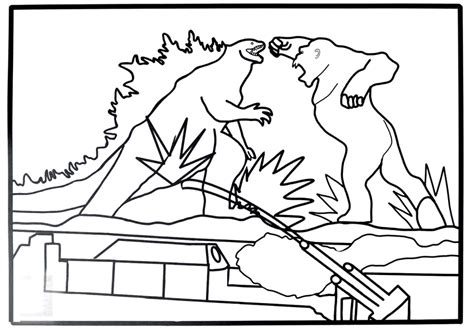 Godzilla Vs Kong Coloring Pages - Coloring Home